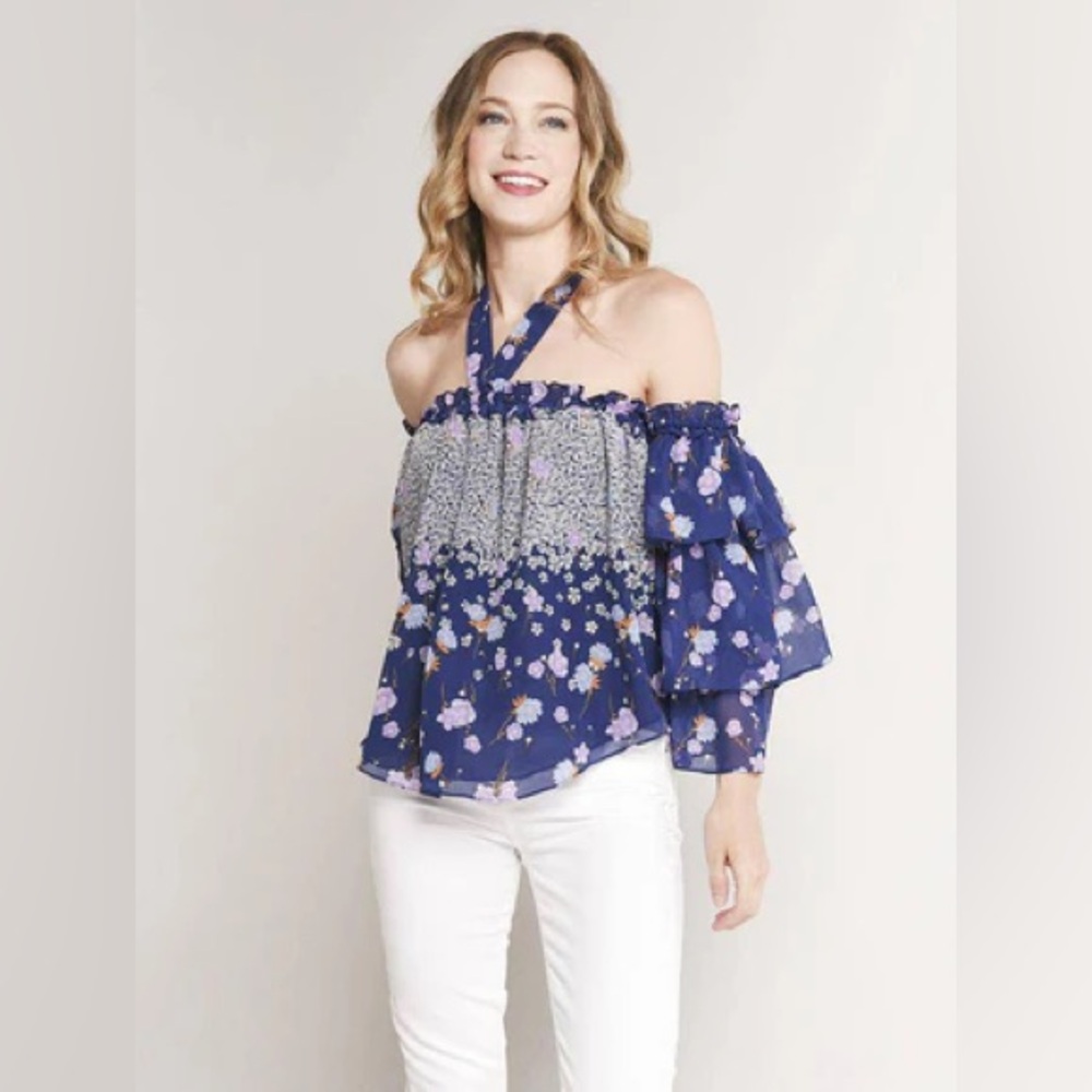 Misa Los Angeles Penille Floral Halter Top‎ Size M - Picture 9 of 11